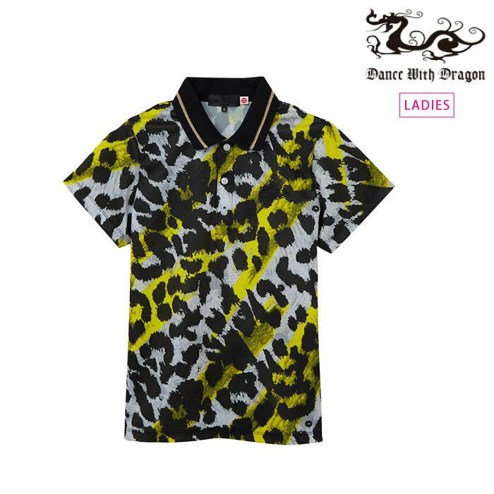 Dance With Dragon ダンスウィズドラゴン ゴルフウェア レディース OSKプリント半袖ポロ ストレッチ 吸水速乾 UV d2-174318