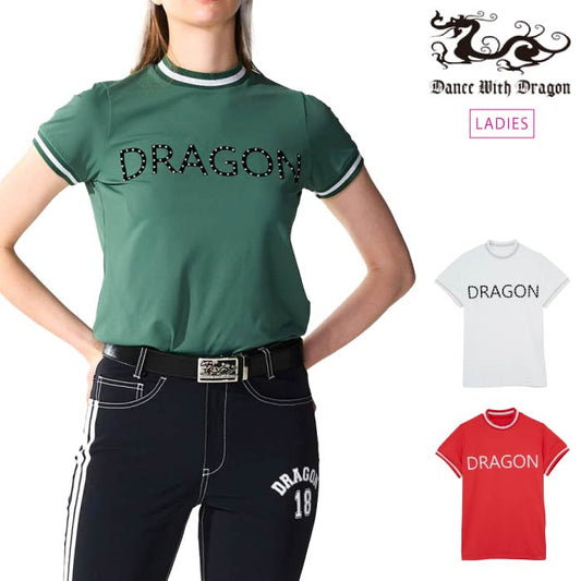 Dance With Dragon ダンスウィズドラゴン ゴルフウェア レディース TWINCOTUVモックシャツ 吸水速乾 UVカット D2-175318