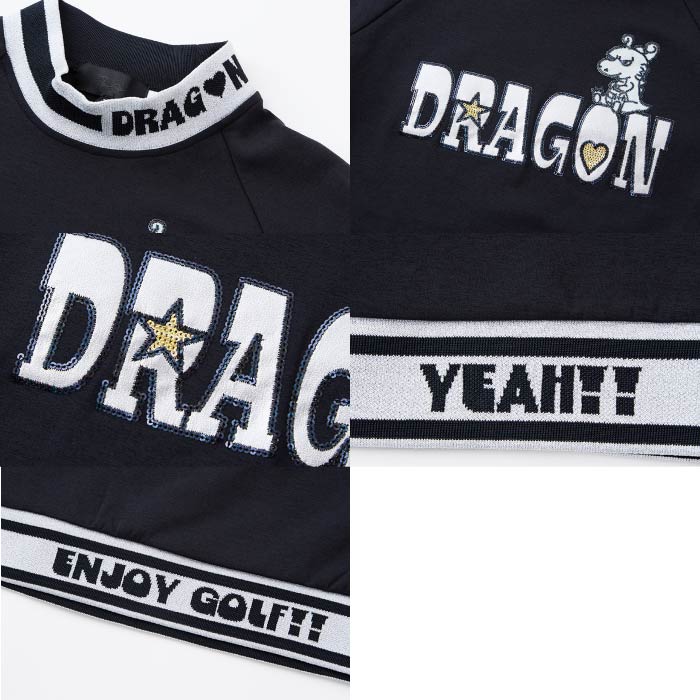 Dance With Dragon ダンスウィズドラゴン ゴルフウェア レディース DELTASLXジャージモック 長袖シャツ UVカット ストレッチ d2-180112