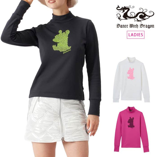 Dance With Dragon ダンスウィズドラゴン ゴルフウェア レディースKARUISHIハイネック 長袖シャツ 軽量 保温 日本製 d2-181110