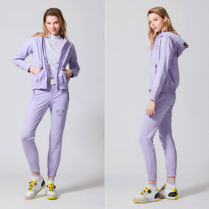 Dance With Dragon ダンスウィズドラゴン ゴルフパンツ ゴルフウェア レディース プリーツリブジョグパンツ ストレッチ セットアップ対応 D2-453120