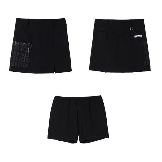 Dance With Dragon ダンスウィズドラゴン ゴルフウェア レディース アシメトリーポケットスリットスカート ペチパンツ付き D2-453321