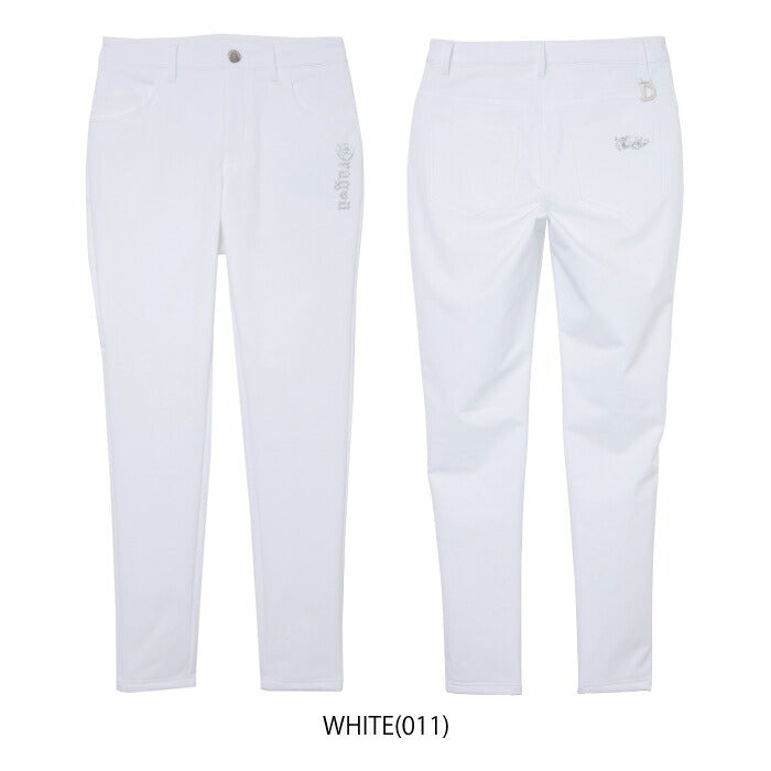 Dance With Dragon ダンスウィズドラゴン ゴルフウェア レディース 4WAYストレッチBACKフリースパンツ UV 撥水 防風 透湿 シワ軽減 保温 日本製 D2-481110