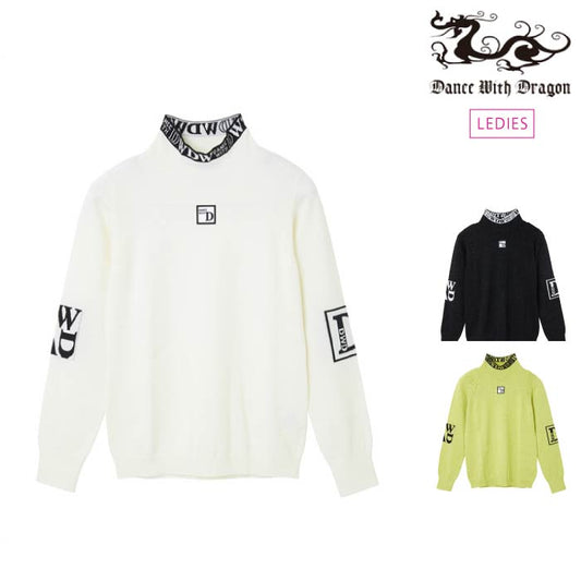 Dance With Dragon ダンスウィズドラゴン レディース ロゴポイントストレッチハイネックニット D2-649120