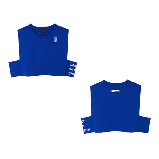 Dance With Dragon ダンスウィズドラゴン ゴルフニットベスト ゴルフウェア レディース クロップドニットベスト ショート丈 レイヤードスタイル D2-654720