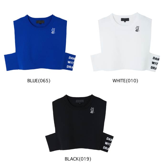 Dance With Dragon ダンスウィズドラゴン ゴルフニットベスト ゴルフウェア レディース クロップドニットベスト ショート丈 レイヤードスタイル D2-654720