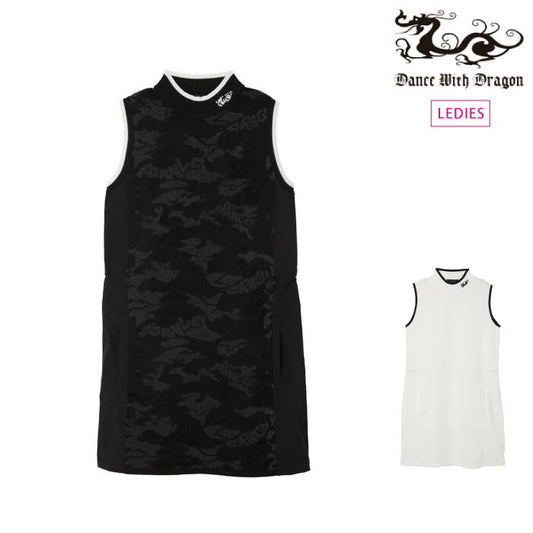 Dance With Dragon ダンスウィズドラゴン ゴルフウェア レディース カモフラノースリワンピース ペチパンツ付き D2-853720