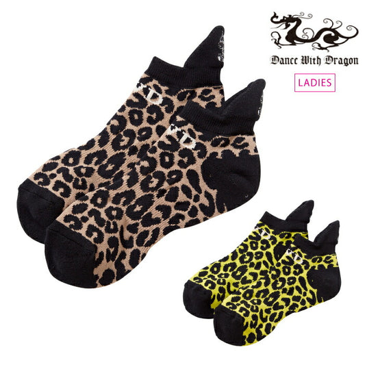 Dance With Dragon ダンスウィズドラゴン ゴルフウェア レディース レオパードチビドラソックス d3-274215