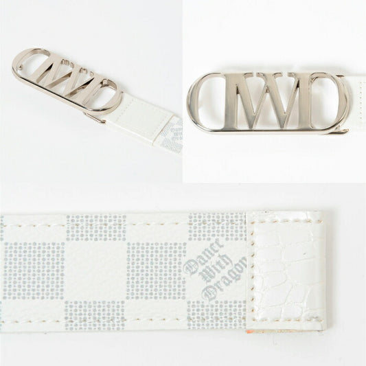 Dance With Dragon ダンスウィズドラゴン ゴルフウェア メンズ レディース DWDバックルDOTチェックベルト 大胆なメタルバックル 日本製 d3-503020