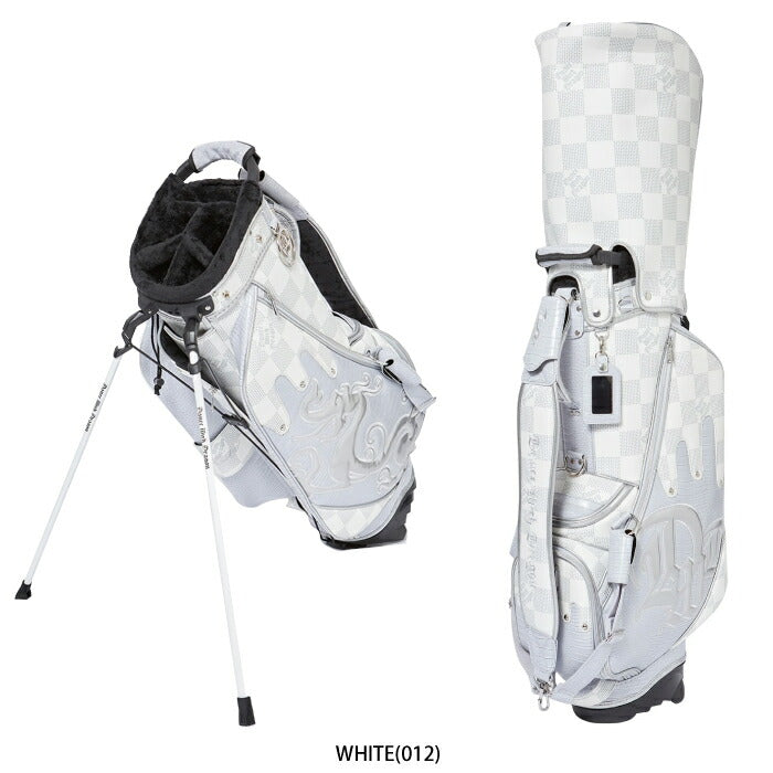 Dance With Dragon ダンスウィズドラゴン ゴルフウェア メンズ レディース DOTチェックスタンドキャディバッグ 9.5型 5分割 クロコ型押し ハイエンドモデル D3-602020