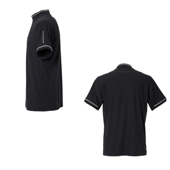 【30%OFF SALE】JUN&ROPE’ ジュンアンドロペ メンズ ゴルフウェア フルダルECOワッフル半袖モックネックシャツ UV 吸汗速乾 EJM24030