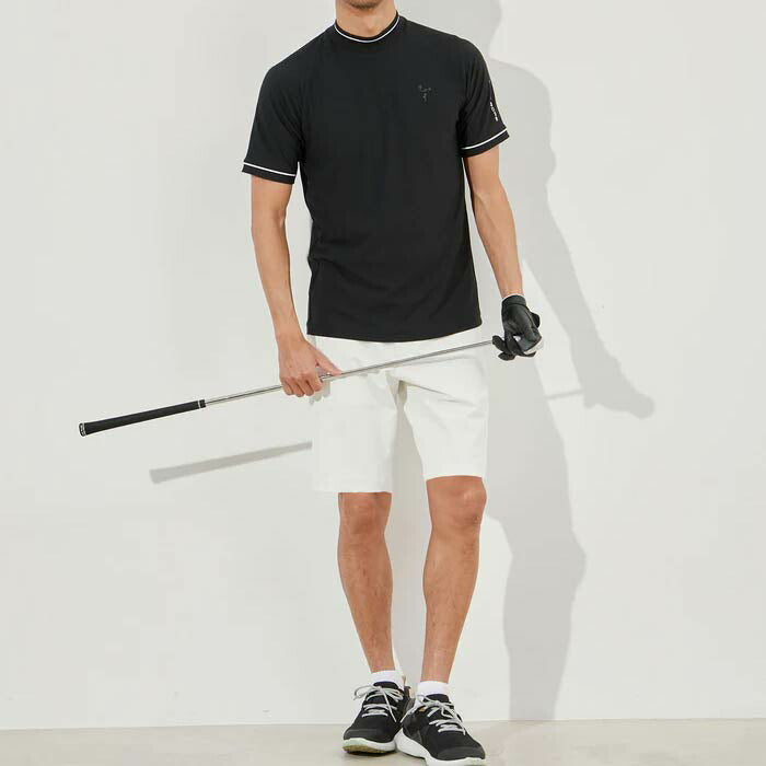 【30%OFF SALE】JUN&ROPE’ ジュンアンドロペ メンズ ゴルフウェア フルダルECOワッフル半袖モックネックシャツ UV 吸汗速乾 EJM24030