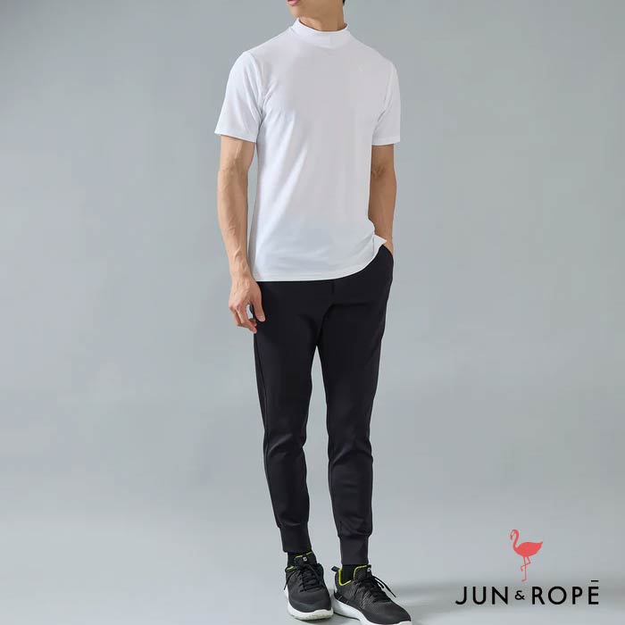 JUN&ROPE’ ジュンアンドロペ メンズ ゴルフシャツ ゴルフウェア【【NOIR】PEE KAY ナイロンピケストレッチモックネックシャツ EJM25520