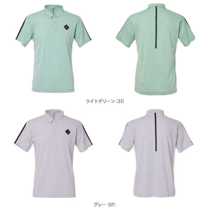 JUN&ROPE’ ジュンアンドロペ メンズ ゴルフ半袖シャツ ゴルフウェア 【UV】【吸水速乾】ダイヤ柄ジャカード 半袖ポロシャツ EJM34010