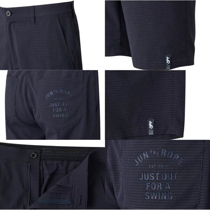 JUN&ROPE’ ジュンアンドロペ ゴルフウェア メンズ ドットエアサッカーショートパンツ 撥水 ストレッチ ejs15110
