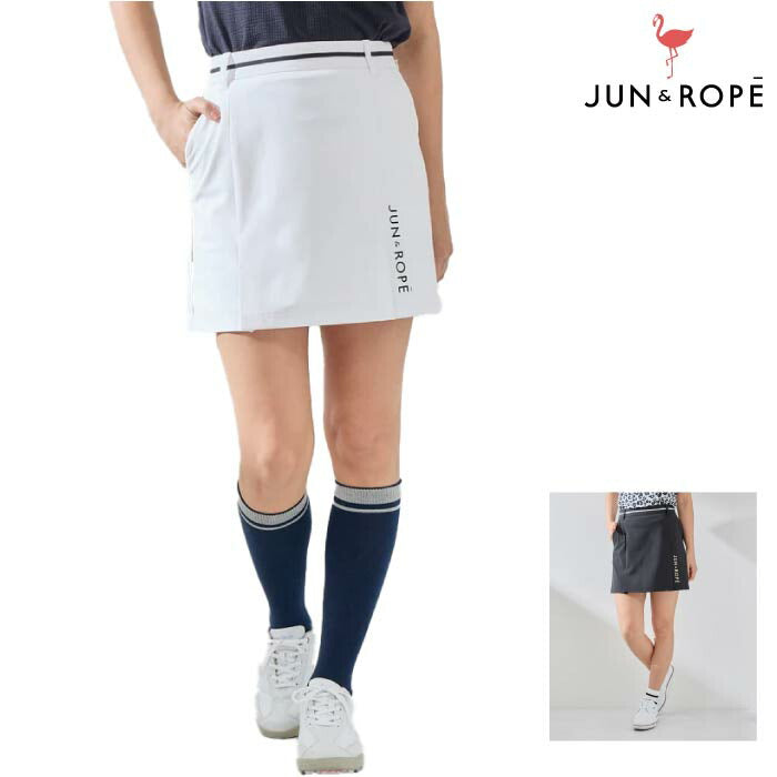 JUN&ROPE’ ジュンアンドロペ ゴルフウェア レディース 4WAYピケロゴ使いスカート UVカット 速乾 接触冷感 防透け ストレッチ ERC35100
