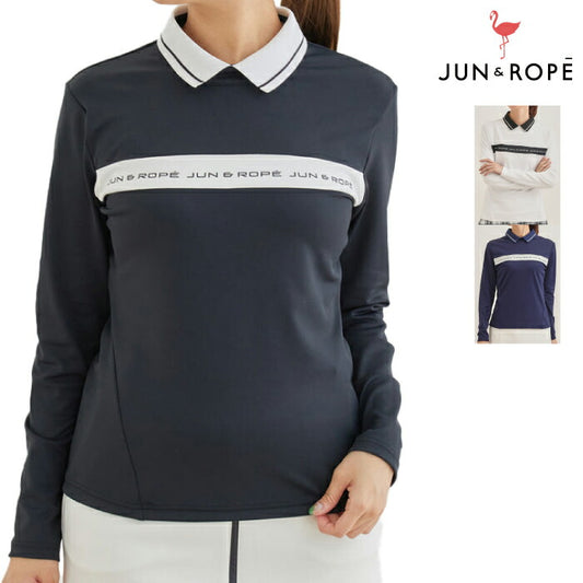 JUN&ROPE’ ジュンアンドロペ レディース 編み立てRIB衿使い長袖プルオーバー【UV】【接触冷感】ERM23150