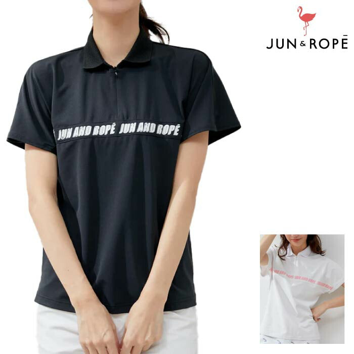 サイズ：S JUN&amp;ROPE ジュン アンド ロペ ERM-24150 半袖ポロシャツ  ホワイト系 [240101416568] ゴルフウェア レディース ストスト JUN&ROPE' ジュンアンドロペ レディース ゴルフウェア 半袖