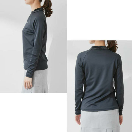 JUN&ROPE’ ジュンアンドロペ レディース ゴルフウェア 長袖シャツ【ECO】【UV】【防透】ベロアコンビ長袖プルオーバー ERM54080