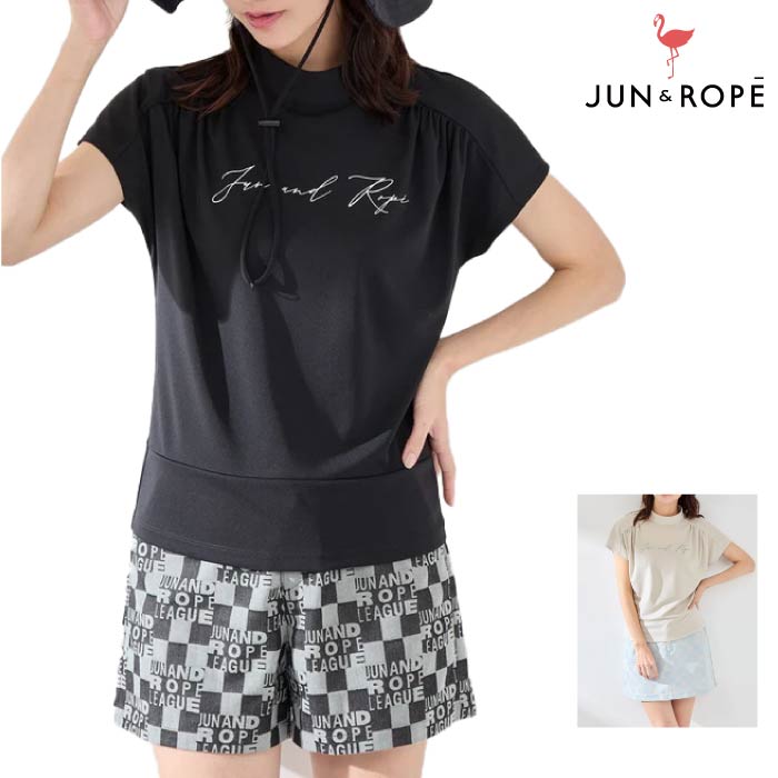 JUN&ROPE’ ジュンアンドロペ ゴルフウェア レディース 強撚スムースギャザープルオーバー UV 接触冷感 erm55000