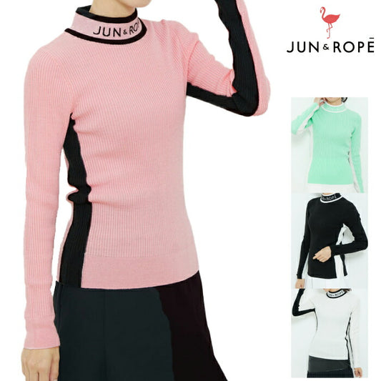 JUN&ROPE’ ジュンアンドロペ レディース ロゴモックネック長袖リブプルオーバー ERM62300