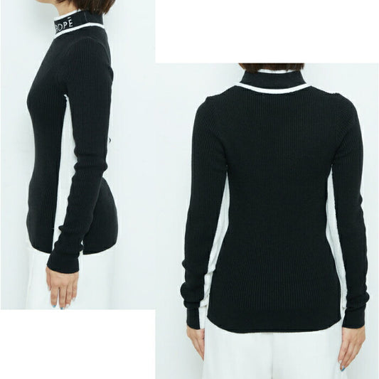 JUN&ROPE’ ジュンアンドロペ レディース ロゴモックネック長袖リブプルオーバー ERM62300