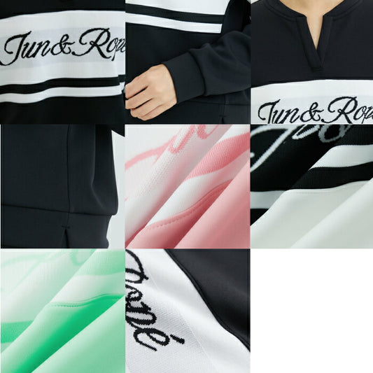 JUN&ROPE’ ジュンアンドロペ レディース ロゴ入り配色ジャージ長袖プルオーバー ERM72150