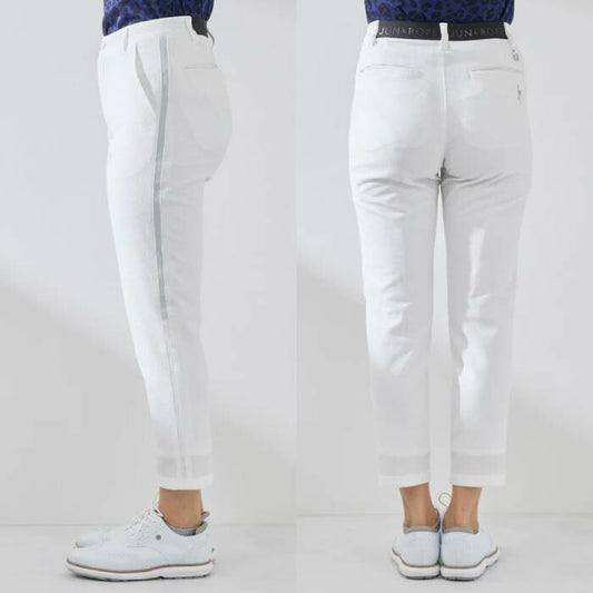 JUN&ROPE’ ジュンアンドロペ ゴルフウェア レディース シアサッカーサイドラインクロップドパンツ 撥水 ers45000