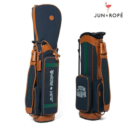 JUN&ROPE’ ジュンアンドロペ メンズ レディース ゴルフバッグ 合皮コンビ使いカレッジロゴキャディバック ERX34200