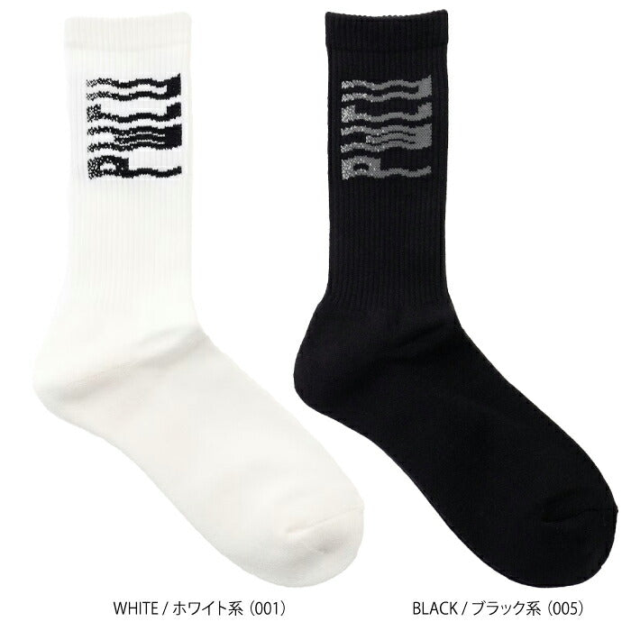 PW CIRCULUS ピーダブリュサーキュラス ゴルフウェア メンズ WAVYロゴソックス 底面パイル編み クッション性 快適な履き心地 GN7IGW0311