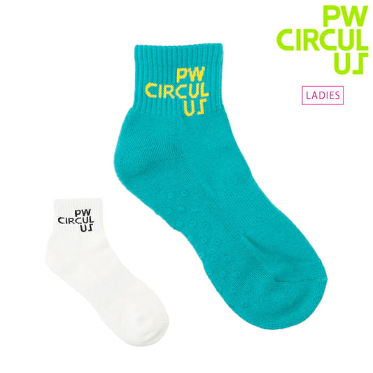 PW CIRCULUS ピーダブリュサーキュラス ゴルフウェア レディース ブランドロゴ ショートソックス 虫よけ加工 GN7WGM0314
