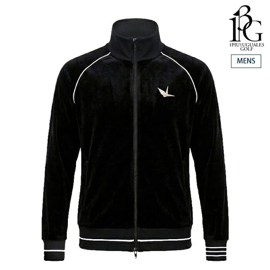 1PIU1UGUALE3 GOLF ウノピゥウノウグァーレ ゴルフウェア メンズ 113 GOLF VELOUR PIPING JACKET ブルゾン 立体カッティング採用 ベロア特有の柔らかさとウールの温もり セットアップ対応 grb149-gpu048