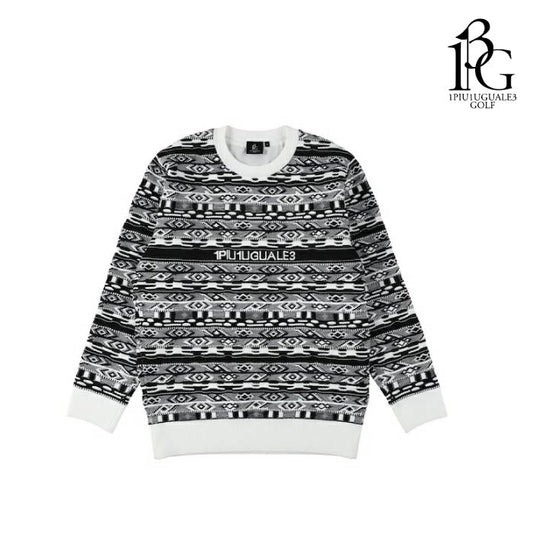 1PIU1UGUALE3 GOLF ウノピゥウノウグァーレトレゴルフ ゴルフウェア メンズ 113 GOLF COOGI-2 CREW セーター ニット GRK089-GPE022