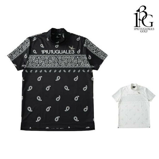 1PIU1UGUALE3 GOLF ウノピゥウノウグァーレトレゴルフ ゴルフウェア メンズ 半袖シャツ モックネック 113 GOLF S/S MOCK NECK BANDANA GRT255-GPE006