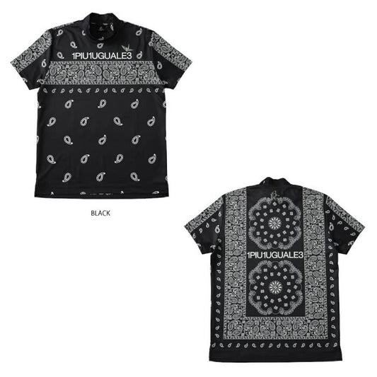 1PIU1UGUALE3 GOLF ウノピゥウノウグァーレトレゴルフ ゴルフウェア メンズ 半袖シャツ モックネック 113 GOLF S/S MOCK NECK BANDANA GRT255-GPE006