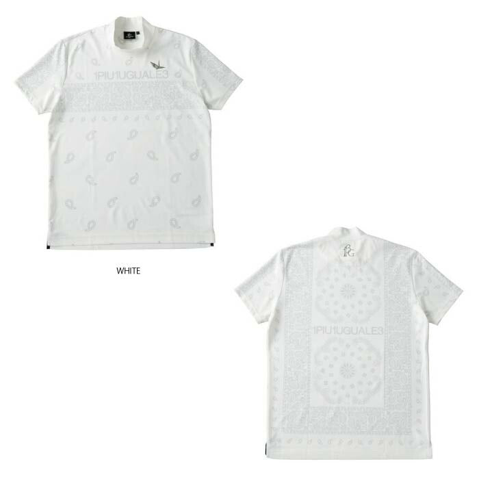 1PIU1UGUALE3 GOLF ウノピゥウノウグァーレトレゴルフ ゴルフウェア メンズ 半袖シャツ モックネック 113 GOLF S/S MOCK NECK BANDANA GRT255-GPE006