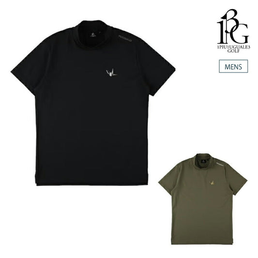 1PIU1UGUALE3 GOLF ウノピゥウノウグァーレトレゴルフ ゴルフウェア メンズ 113 GOLF ICE LUXE MOCK NECK 半袖モックネックシャツ 接触冷感 セットアップ対応 grt274-gpu023