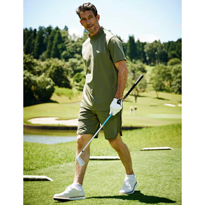 1PIU1UGUALE3 GOLF ウノピゥウノウグァーレトレゴルフ ゴルフウェア メンズ 113 GOLF ICE LUXE MOCK NECK 半袖モックネックシャツ 接触冷感 セットアップ対応 grt274-gpu023