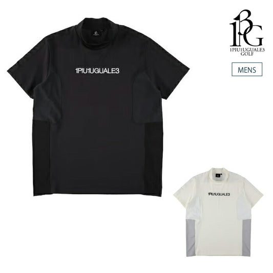 1PIU1UGUALE3 GOLF ウノピゥウノウグァーレトレゴルフ ゴルフウェア メンズ 113 GOLF SWITCHING MOCK NECK 半袖モックネックシャツ 通気性 吸水速乾性 最高級ダンボール素材採用 日本製 grt281-gnu016