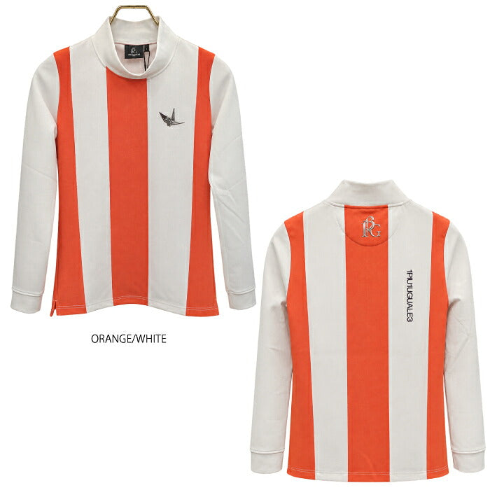 1PIU1UGUALE3 GOLF ウノピゥウノウグァーレトレゴルフ ゴルフウェア レディース LADIES' 113 GOLF L/S MOCK NECK VERTICAL STRIPE モックネック ストライプ ストレッチ ジャージー素材 洗濯可 gst258-gpu046