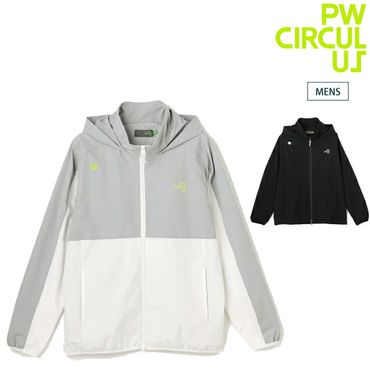 PW CIRCULUS ピーダブリュサーキュラス ゴルフウェア メンズ MEN スプリングジャケット ブルゾン 花粉がつきにくい 2way仕様 撥水 ストレッチ jrpnlm0301