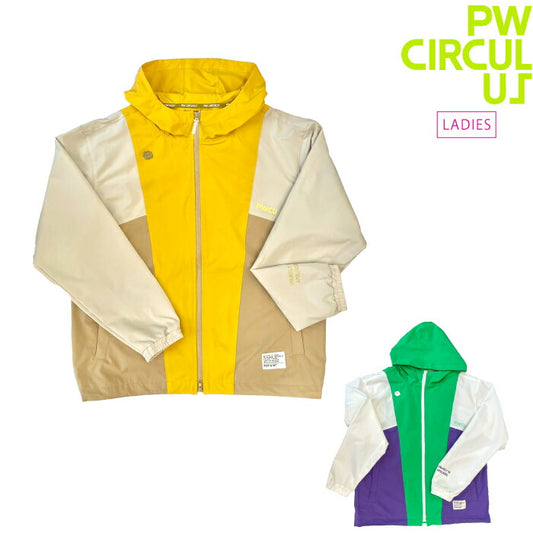 PW CIRCULUSピーダブリュサーキュラス ゴルフウェア レディース カラーブロッキング ブルゾン 撥水加工 ストレッチ 春アウター jrpqgm0304