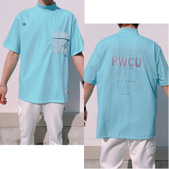 PW CIRCULUSピーダブリュサーキュラス ゴルフウェア メンズ ポケットモックT UV遮蔽率99.5% UVカット 速乾 ストレッチ khpngm0305