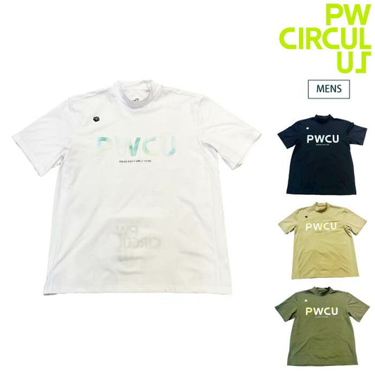 PW CIRCULUS ピーダブリュサーキュラス ゴルフウェア メンズ バックメッシュポケットモックT 吸水速乾 UV遮蔽率96.3% UVカット ストレッチ khpngm0515