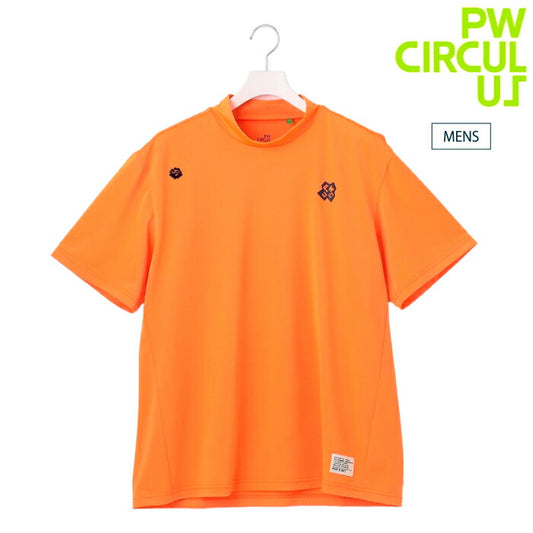 PW CIRCULUS ピーダブリュサーキュラス ゴルフウェア メンズ 半袖シャツ ストレッチメッシュカノコ ベンチレーションモックT 吸水速乾 ストレッチ 快適通気性 KHPNGM0605