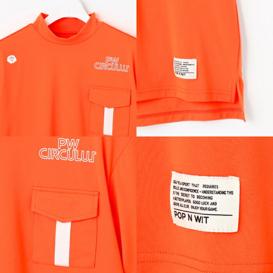 PW CIRCULUS ピーダブリュサーキュラス ゴルフウェア レディース 半袖シャツ ポケットモックT 吸水速乾 UV遮蔽率96.3% UVカット ストレッチ KHPQGM0608