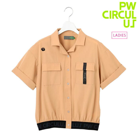 PW CIRCULUS ピーダブリュサーキュラス ゴルフウェア レディース 半袖シャツ サファリシャツ ドライタッチ 伸縮性 KHPQGM0618