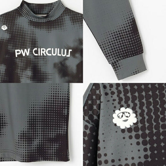 PW CIRCULUS ピーダブリュサーキュラス ゴルフウェア メンズ MEN Dot camouflage ロングスリーブモックネックT 裏起毛カットソー シンプルなカラー展開 kkpngw0511