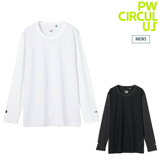 PW CIRCULUS ピーダブリュサーキュラス ゴルフウェア メンズ MEN UVメッシュコンビインナーシャツ 接触冷感 UVカット 吸水速乾 ストレッチ 合わせやすい1着 kkpnlm0311