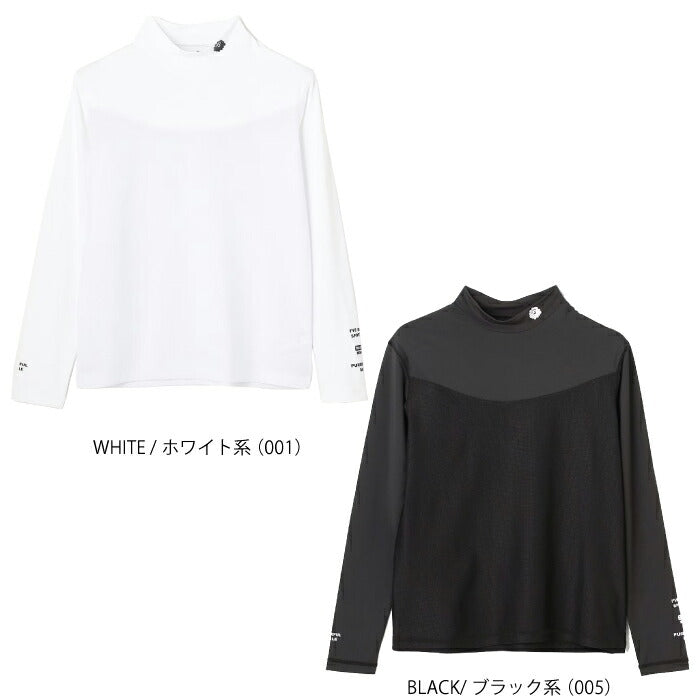 PW CIRCULUS ピーダブリュサーキュラス ゴルフウェア レディース WOMEN UVメッシュコンビハイネックインナーシャツ 接触冷感 UVカット 吸水速乾 ストレッチ 日よけ効果 kkpqlm0314